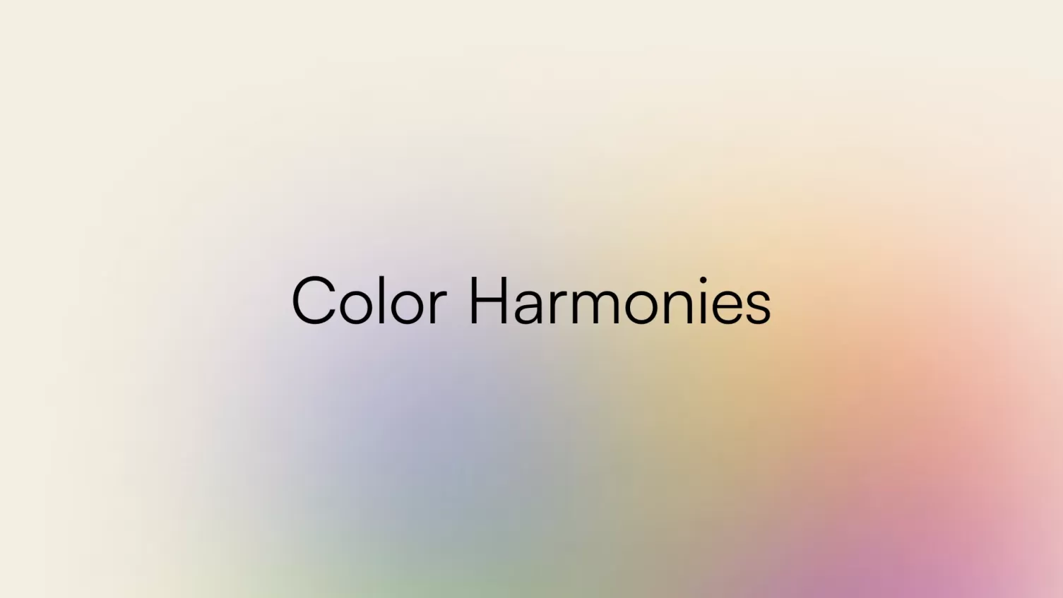 Color Basics: Color Harmonies